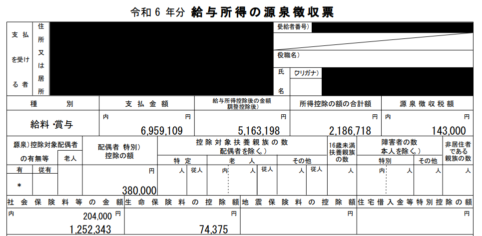 2024年源泉徴収票